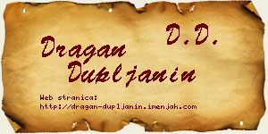 Dragan Dupljanin vizit kartica